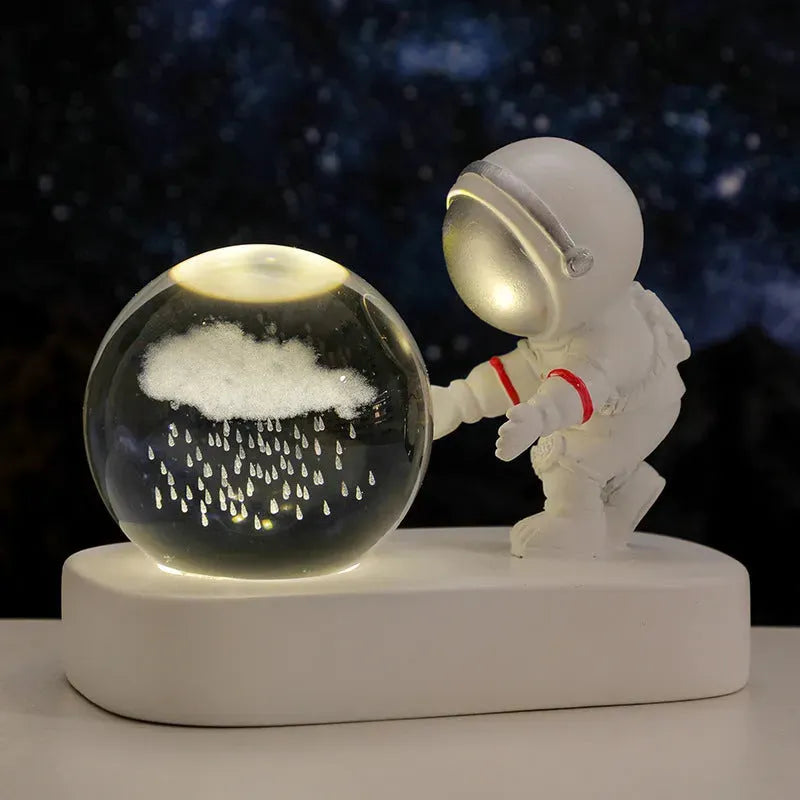 Glowing Planetary Galaxy Astronaut Crystal Ball Night Lights USB Power Warm Bedside Light Brithday Gift Night Lamp - Bellarte Enchanté Glowing Planetary Galaxy Astronaut Crystal Ball Night Lights USB Power Warm Bedside Light Brithday Gift Night Lamp